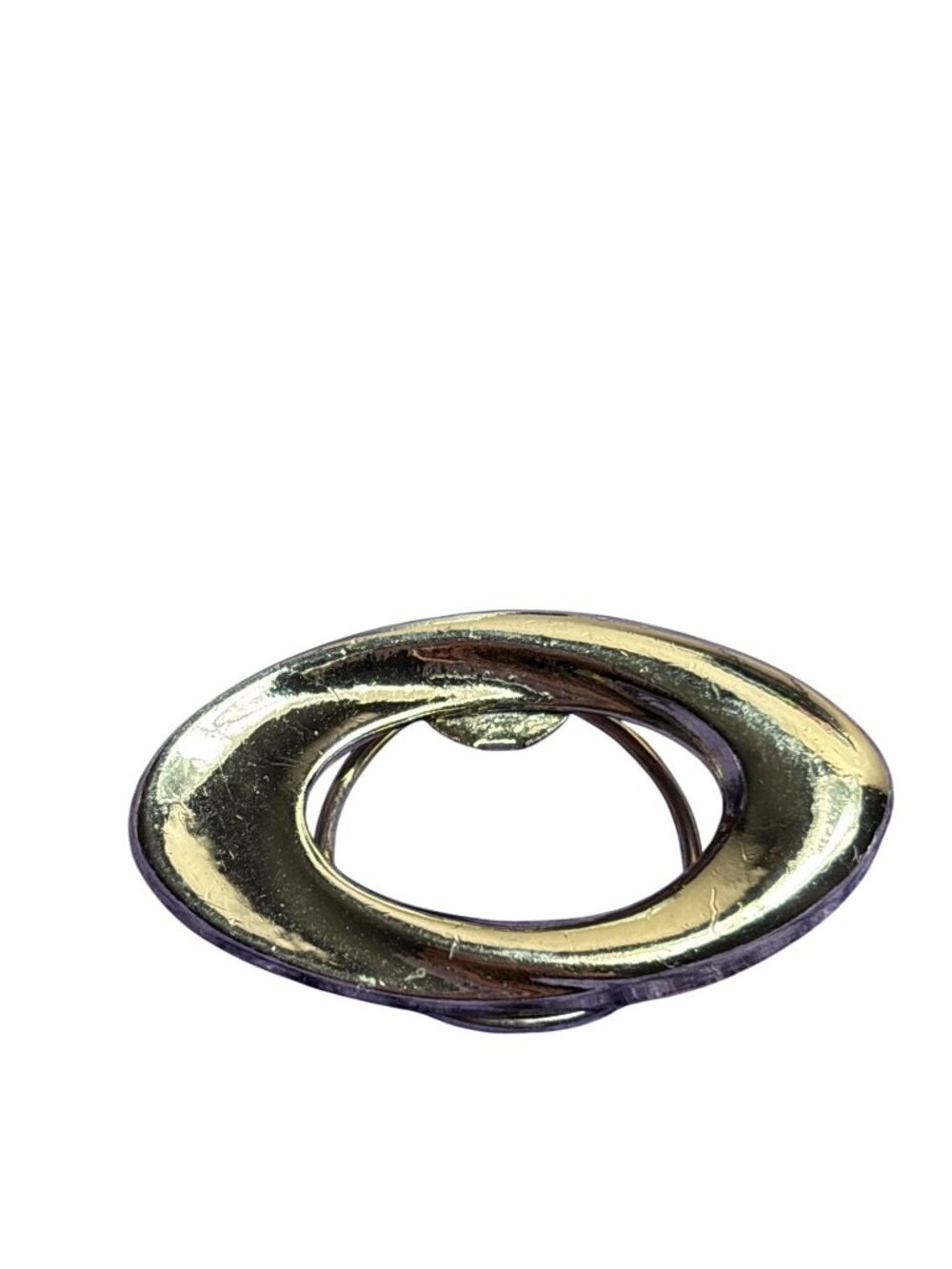 Vintage Goldtone Oval Scarf Clip 2 inches